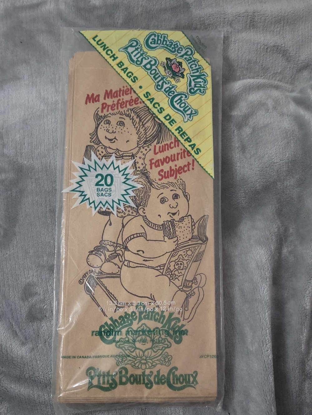 Cabbage Patch Kids Brown Lunch Bags - 20 Count